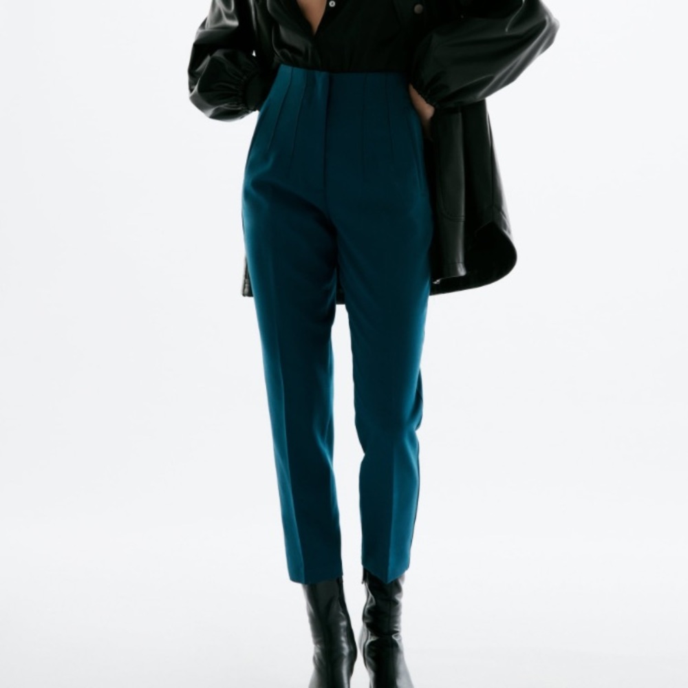 NWOT Zara Blue/Green/Turquoise High Waisted Pants